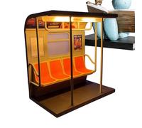 Genérico Metropolitan Transit Lamp, Subway Train Light, 10.5 Inches Retro Led Model, Nightlight with 3 Changeable Posters, Bedside Decor with Urban Style, Train Table Lamp for Dorm and Apartment