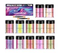 Genérico Mica Powder - 250 G | Pigment Powder 12-Bottle | Cosmetic Dye Epoxy Resin Mica Powders For Candle Nail Concrete Clay Ceramics Lip Gloss Paint Dye Crafts