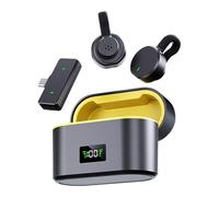 Genérico Micrófono inalámbrico al Aire Libre - Micrófono de Clip Oculto con Pantalla Digital y Techo de Carga, para Dos diseño para transmisión Clara en | Accesorios Profesionales Vlog Stream