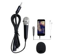 Generico Micrófono para karaoke, micrófono dinámico portátil para teléfono móvil con amplificador altavoces compacto, grabadora de voz para estudio, escuela y hogar
