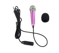 Generico Micrófono para karaoke, micrófono dinámico portátil para teléfono móvil con amplificador altavoces compacto, grabadora de voz para estudio, escuela y hogar