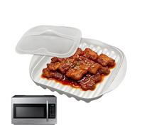 Genérico Microondas Bacon Tray, No Sticky Food, Authentic Grade Cookware, Bacon Cooker Microwave Oven, Pizza Meat Hot Dogs Sausage Tacos Meal Prep Home Kitchen Accesorios Uso
