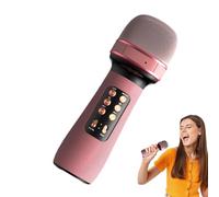 Genérico Microphone for Singing, Handheld Wireless Mic, Wireless Party Microphone with LED Lights, 3-Layer Noise-Canceling, for Birthday, Wedding, Christmas, Multi-Function Buttons