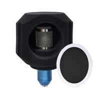Genérico Microphone Isolation Shield, Sound-Absorbing Shield with Filter, Sponge Portable Soundproof Cover, for Podcast, Singing, Rapping, Home Studio, Live Performance, (Black)