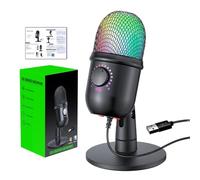Genérico Microphone USB, RGB Lighting Game, Condenser Recording Microphone