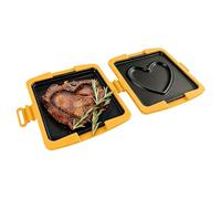 Genérico Microwave Grill Pan - Foldable Kitchen Griddle Tool, Compact Toaster Breakfast Tray with Heat Resistant Handles, Non Stick Fast Heating, Ideal for Dorm Home Workplace