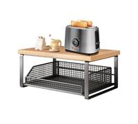 Generico Microwave Oven Organizer Rack - 37 x 26 x 18 cm Double Layer Heavy Duty Organization Shelf, Tea Bag Organizer for Counter Home Dorm Living Room Meditation Room Apartment Bar Women Men Teens