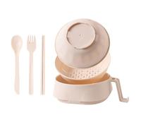 Genérico Microwave Ramen Bowl with Strainer, 2026 New Ramen Cooker Ramens Bowl Set, Easy to Cook and Serve, Dishwasher Safe Cooker, for Dorm & Apartment (Beige)