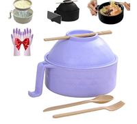 Genérico Microwave Safe Ramen Bowl, Ramen Bowl Microwave Safe, Ramens Cooker Bowls Set With Chopsticks, Noodles Bowls Set With Lid, Chopsticks, Spoon And Fork, For Home Office Dorm (Purple)