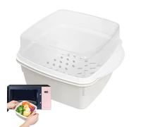 Genérico Microwave Steamer Bowl, Steamer, Versatile In Use, Efficient Layered Design For Home Kitchen, White, Polipropileno, Rectangular
