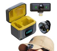 Genérico Mikrofon für Handy - Magnetischer Mini Clip für Vlogging | Rauschunterdrückung Ansteckmikrofon mit 12H Akku, Klarer Klang, Kompakt, Ideal fürs Musik, Medien, Aufnahme, 5.9x5.8x3.2cm
