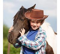 Genérico Militar Hombre Red Cowboy Hat 1pc Prop Children's for Holiday Dress Up Decorations Party Baseball Caps Sombrero Mujer Invierno Fieltro (Brown, One Size)