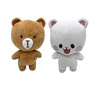 Genérico Milk and Mocha Plush,Milk and Mocha Plush Bear Toy,Soft Stuffed Milk Bear and Mocha Bear Plushies Dolls,Cartoon Animal Anime Bear Figure Pillow Collectible Gifts for Kids Fans Birthday (A+B)