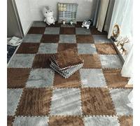 Genérico Milk Velvet Patchwork Rugs,30 * 30 * 1cm,Thickened Puzzle Play Area Rugs,Square Foam Floor Mat Washable,Plush Interlocking Carpet Tiles,for Bedroom Living Room