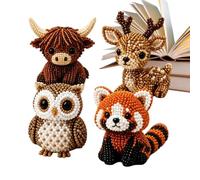 Genérico Mini 3D Beaded Animal DIY Kit | 4 Cute Animal Craft Designs, ABS Bead Embroidery Set With Instructions | Beginner Friendly Handmade Project | Hobby And Creative Decoration