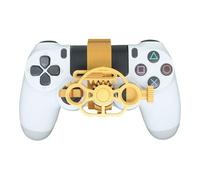 Genérico Mini 3D printing Steering Wheel for PS4 Game Controller Auxiliary Racing Steering Wheel Replacement Accessories (Metallic gold)
