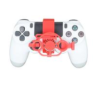Genérico Mini 3D printing Steering Wheel for PS4 Game Controller Auxiliary Racing Steering Wheel Replacement Accessories (Red)