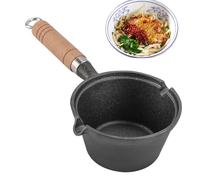 Genérico Mini à frire, mini à œufs,Mini plate approfondie avec manche en bois antiadhésif | Petite à œufs en fonte, pour omelettes, soupe, ragoût de nouilles, fournitures de cuisine