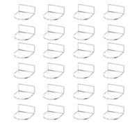 Genérico Mini Acrylic Display - 24pc Floating Wall Shelf | Figure Holder | Collectible Figure Stand - 24pc Transparent Mounts | Double Sided Tape | Space Saving Storage For Toys, Models, Office, Bed