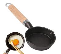 Genérico Mini Antiadherente De Hierro Fundido - Mango De Madera Extraíble Resistente Al Calor Apto Para Horno Antiescaldado Compacta Para Un Huevo, Pequeña Sin Recubrimiento Adecuado