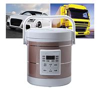 Genérico Mini arrocera de 12 V 24 V, 1,2 L, Calentador de Comidas, Fiambrera eléctrica, vaporera para cocinar sopas y gachas en Coche o camión (A)