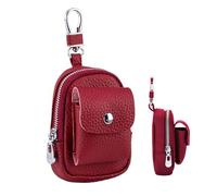 Genérico Mini Backpack Keychain - Leather Keychain Purse | Anti-Loss Mini Backpack Bag Charm for Men Women Family to Carry Cards Earbud Cash Keys Outdoors Travel Everyday Use, 11x8x3.5cm