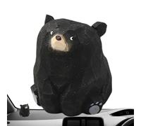 Genérico Mini Bear Statuettes - Timber Accent, Small Wooden Animal Figures For Interior Placement, Free Standing Desktop Ornament, Sculpture, Decorative Piece For Bookcase, Lounge, and Parlor