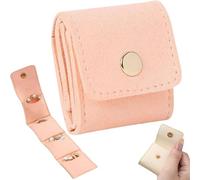 Genérico Mini Bolsa de rollo de joyería de viaje con hebilla,Bolsa plegable multifuncional de joyería de viaje,Organizador de joyas portátil pequeño (rosa)