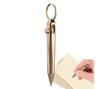 Genérico Mini Brass Pen - Pocket Travel Bolt Action, Small Solid Metal Writing Instrument Compact Tiny Ink Signature Tool For Office Work Notebook Journal Gift Pens For Offices, Working