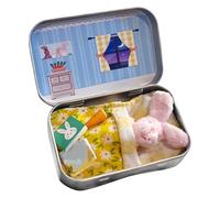 Genérico Mini Bunny Plush, Pocket Cute Rabbit Toy in Tin, Easter Bunny Plush | for DIY Pet Adoption Easter Basket Stuffer Kids Girls Boys Birthday Party Home School Classroom, 3.54x2.36x0.79inch