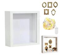 Genérico Mini cajas de silueta de museo de bricolaje, vitrina de cajas de sombra, marco de exhibición de memoria familiar de fotos personalizada, regalo divertido para el día de San Valentín, Pascua