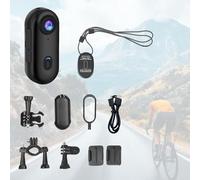 Genérico Mini Camera 4K, POV Camera, The Snap CAM, 4S Body Cameras, HD 1080p/4K Mini Wearable Body Adventure Action Cameras with Audio, Video, for Cycling & Outdoors Activities (Black 1080P,64G)