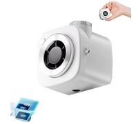 Genérico Mini Camera Shaped Portable Fan With Lanyard, Portable Handheld And Neck Fan Usb Rechargeable And Led Display For Outdoor, Travel, Office Desk Personal Cooling (White)