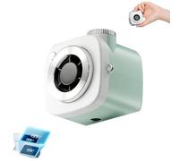 Genérico Mini Camera Shaped Portable Fan With Lanyard, Portable Handheld And Neck Fan Usb Rechargeable And Led Display For Outdoor, Travel, Office Desk Personal Cooling (Green)