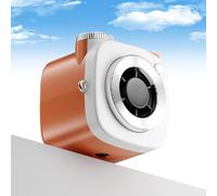 Genérico Mini Camera Shaped Portable Fan with Lanyard, Portable Mini Handheld & Neck Fan, Cute Compact Handheld Fan with 199-Speed Turbo Cooling for Outdoor, Office, Desk Use (Orange)