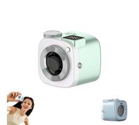 Genérico Mini Camera Shaped Portable Fan with Lanyard,Smart LED Display,Turbo Cooling Handheld Neck Fan,Camera Style Portable Fan,USB Rechargeable,for Outdoor,Office,Desk Use,Travel Camping (green)