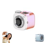 Genérico Mini Camera Shaped Portable Fan with Lanyard,Smart LED Display,Turbo Cooling Handheld Neck Fan,Camera Style Portable Fan,USB Rechargeable,for Outdoor,Office,Desk Use,Travel Camping (Orange)