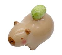 Genérico Mini Capybara Figurines - 3.54in Cute Ceramic Animal Collectibles for Desk, Shelf, and Cabinet Display, Adorable Statue Decor for Home, Entryway, or Office Table, Smooth Glazed Finish,