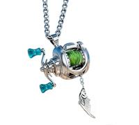 Genérico Mini carrete de pesca con mango giratorio y guía de línea, reloj de pesca realista, llavero regalo para hombres, Anglers, Fishing Lovers, 4*4*3cm/1.57*1.57*1.18in, Metal, No es una piedra