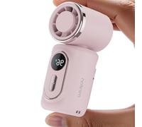 Genérico Mini Clip On Cooling Fan, Mini Portable Handheld Clip Fan - 3-In-1 Rechargeable 3000mah Battery, 5 Speeds, 180° Adjustable Airf For Travel Outdoor Activities Office Personal Use (Pink)