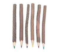 Generico Mini Colored Pencils - 6 Pieces Natural Vintage, Wooden Rustic Twig Pencils Special Camping Grant, Party Supplies Novelty Natural Kid, 3.5 Inch Short Coloring Pre-Sharpened For Adult Artists