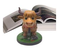 Genérico Mini Cows Resin, Funny Animal Desk Decor, with Miniature Cow Figurine Statue System, Resin Handmade Design, Farm Animal, with Style, for Home Bedroom Kitchen Office Desk Shelf Car Use