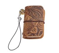 Generico Mini cuaderno de piel de vacuno hecho a mano de piel de vacuno, tamaño de bolsillo compacto, diario versátil para notas, bocetos e ideas de joyas | para viajes, oficina, escuela, ideas