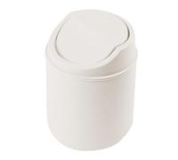 Genérico Mini Cubo de Basura con Tapa Plegable - Pequeño Contenedor de Residuos de Escritorio, Impermeable y Sin Olores, para Oficina, Cocina, Dormitorio y Baño,Estilo Moderno (Blanco)