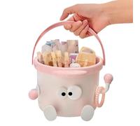 Genérico Mini Desk Trash Can - Cute Countertop Bin for Vanity | ABS Resin with Swing Lid Design, Portable Handle Organizer, Small Garbage Holder for Office Bathroom Bedroom Storage