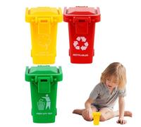 Genérico Mini Desktop Trash Can | Toy Garbage Bin With Wheels | Pen Holder