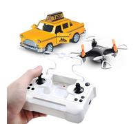 Genérico Mini Drone & Voiture Taxi Alliage Télécommandée pour Enfants - Quadcopter Avec Sons et Lumières, Cadeau Anniversaire Garçons et Filles (HC702-Taxi Negro)