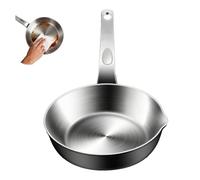 Generico Mini Egg Pan 316 Stainless Steel,Compact Sauce Pan For One Egg with Spout,Small Sauce Pans Skillet for Butter Melting,Compatible with Gas and Induction Stoves for Butter and Sauces (L)