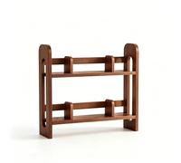 Genérico Mini Estantería para Mesa de Madera de Pino FAS para Oficina Dormitorio y Casa Estante de Escritorio para Almacenamiento y Organización-Oak Tone||S