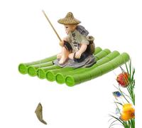 Genérico Mini Fisherman Statue - Old Man Statues Fairy Garden Figurine | Fish Tank Decorations, Sandstone Ornaments Asian Japanese Zen Decoration For Aquarium Fish Tank Pot Decor